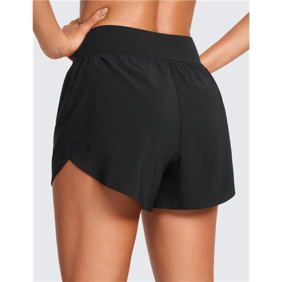 High Waisted Dolphin Athletic Running Shorts for Women 3" High Split - Picture 2 of 6